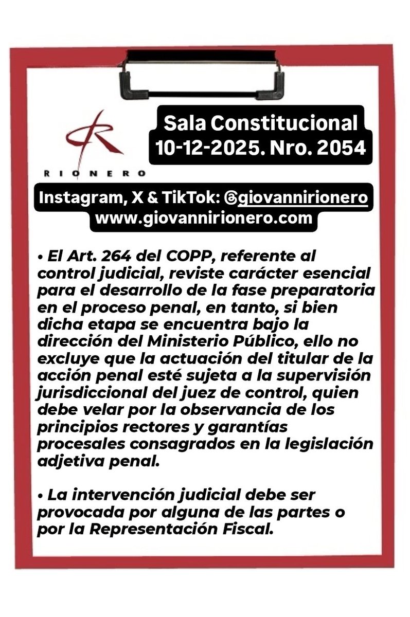 #ControlJudicial Reciente sentencia en la cual se precisa que el control judicial colige que la actuación del Ministerio Público está sujeta a la supervisión del juez de control; no obstante, dicha intervención judicial debe ser provocada por alguna de las partes o por la propia