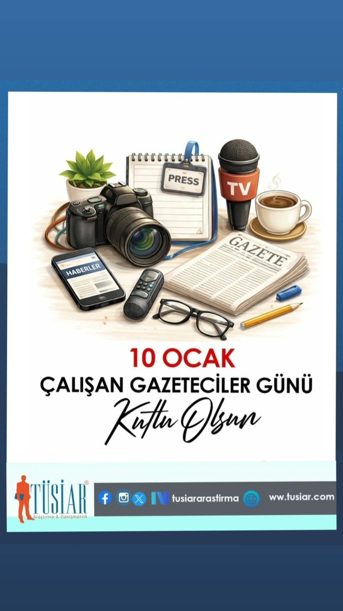 **“Gerçeğin peşinden yılmadan koşan, halkın gözü kulağı olan tüm gazetecilerin 10 Ocak Çalışan Gazeteciler Günü’nü kutluyoruz.  
Kaleminiz güçlü, sesiniz özgür olsun.”**
 
#10Ocak
#10OcakÇalışanGazetecilerGünü
#ÇalışanGazetecilerGünü #BasınÖzgürlüğü 
#TÜSİAR