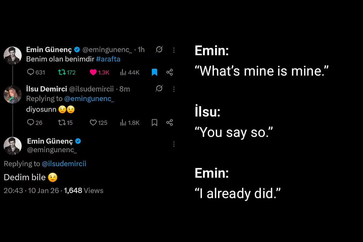 #Arafta • #MerTeş • #EmSu 
🪸🔥

when our favs are openly flirting on this platform 🤌🏻

do we love it? YES. 
do we want more? YES. 😆🍿

<a href="/emingunenc_/">Emin Günenç</a> <a href="/ilsudemircii/">İlsu Demirci</a>