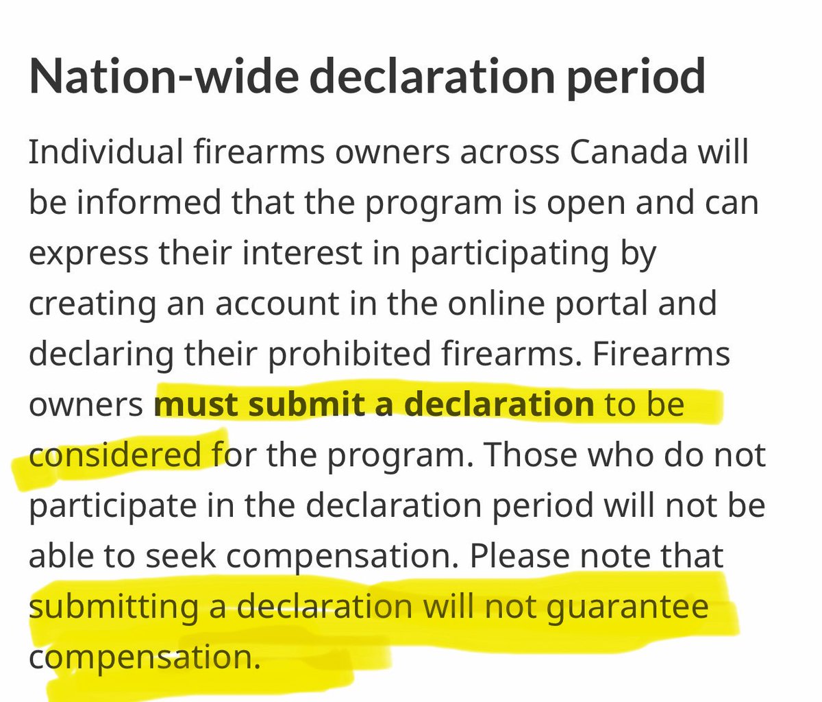 TWilsonOttawa's tweet image. Diabolical. The gun grab will force you to self report - provide a list of what guns you own if you want to get paid. Why? Because they don’t know who has what. 

They admit you’re not promised compensation. It’s the hunger games for gun owners. Less than 1% will be paid. But…