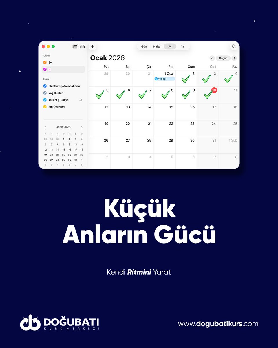 🎉 Küçük Kutlama Ritüeli
Tamamladığın her işten sonra çalışma masanda küçük bir detay değiştir:
🌸 bir çiçek ekle,
🎶 sevdiğin bir şarkıyı aç.
Beynin bu anları “başarı” olarak kaydetsin.

✨ Bugün seni ileri taşıyan o küçük ama anlamlı adım neydi?

#doğubatı #istikrar