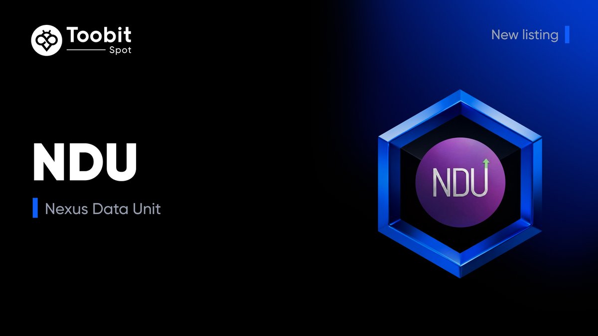 New listing alert🚨
#NDU will be spot-listed on #Toobit!🤩
<a href="/NexusDataUnit/">NexusDataUnit</a> 
 
💰Deposit opens on ▶️ 2026-01-12
⌛️Spot trade opens on ▶️ 2026-01-13 at 02:00 PM (UTC)
💸Withdrawal opens on ▶️ 2026-01-14

Learn more👇
bit.ly/4qQ9jTa

#ToobitNewLIsting #NexusDataUnit