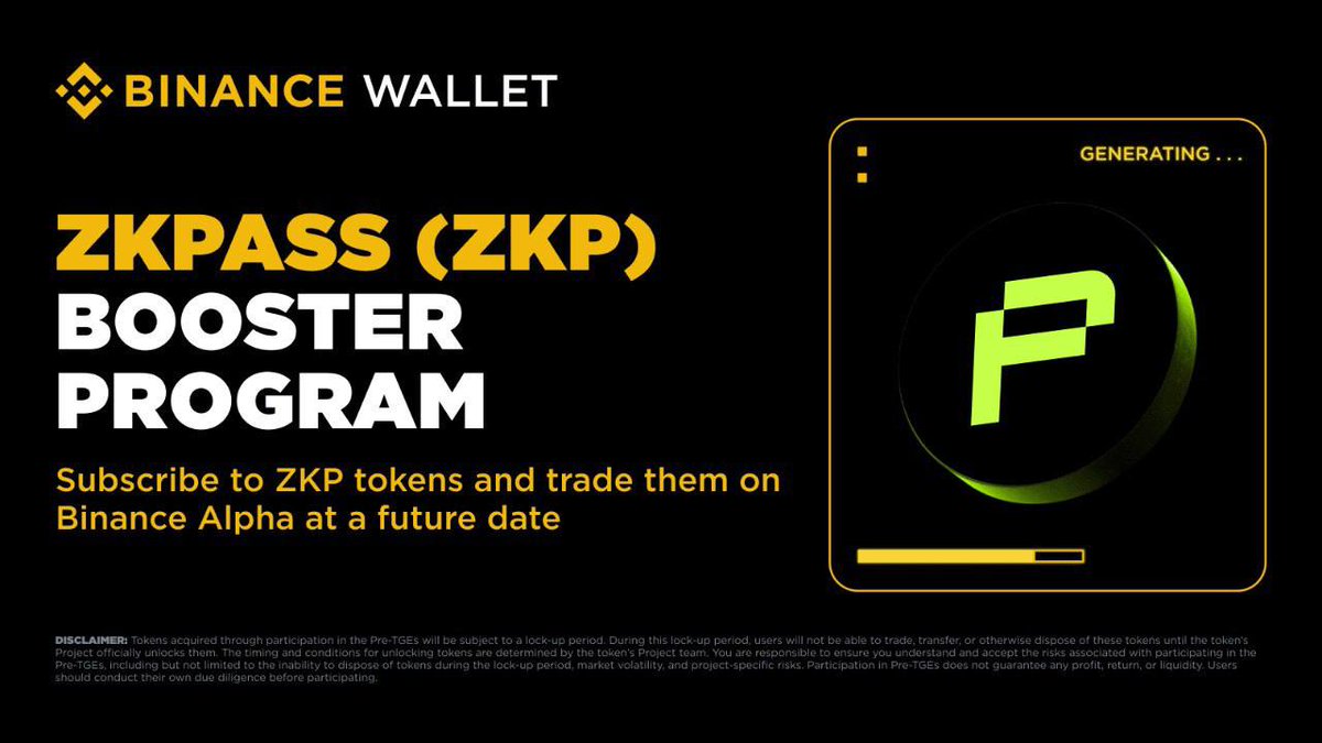 btcsquad7z's tweet photo. By featuring zkPass on the TGE date, Binance Alpha continues its mission to introduce high-potential blockchain projects and give users early exposure before wider market adoption.
Join now: https://t.co/9nRtLkYIF6 https://t.co/wGlUrWDppS