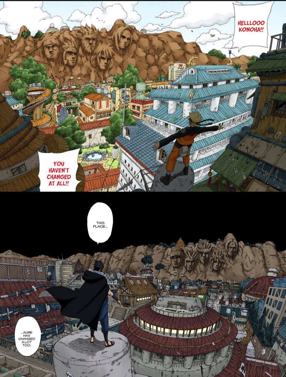 Sasukebix's tweet photo. One of the many great parallels in this series. Kishimoto cooks with these all the time https://t.co/FeByGMseO0