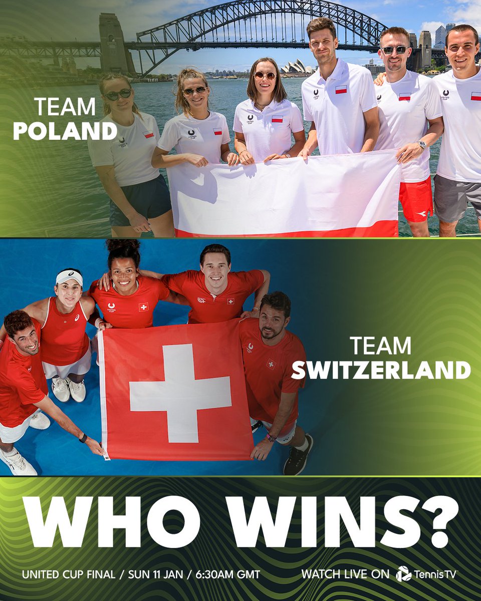TennisTV's tweet image. Winner takes all... 🇵🇱🇨🇭

The 2026 #UnitedCup champs will be ____________