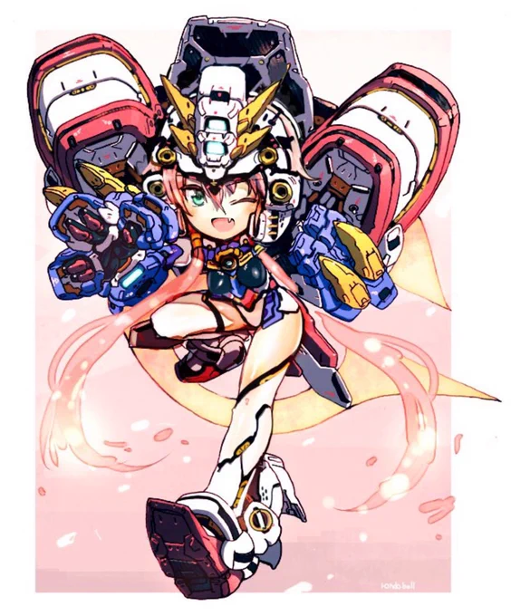 ゴッドちゃんと「Gガンダム外伝 The East is Burning Red」版シャイニングちゃん。 この世で唯一「人の作り出した悪魔の機械細胞」を消し去る事が可能な、人の作り出した炎と光の掌を持つ2機。 悪い細胞を、ヌクモリティ溢れる血潮漲る炎と光のお手手でお手当するのだ! #今だ乗っかれGガン祭