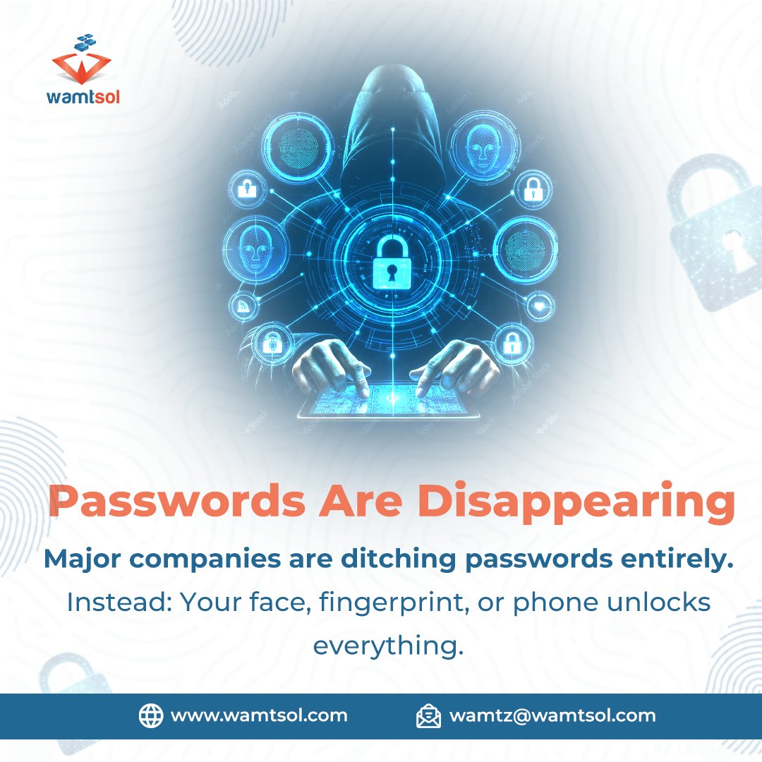wamtsol's tweet image. Passwords Are Disappearing
Major companies are ditching passwords entirely.

Instead: Your face, fingerprint, or phone unlocks everything.

Let's Connect:
𝐰𝐰𝐰.𝐰𝐚𝐦𝐭𝐬𝐨𝐥.𝐜𝐨𝐦
𝐰𝐚𝐦𝐭𝐳@𝐰𝐚𝐦𝐭𝐬𝐨𝐥.𝐜𝐨𝐦

#AutomationForBusinesses #wamtsol #PasswordlessLogin