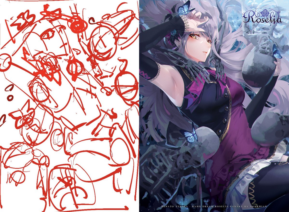 ← Sketch / Final→ #バンドリ #湊友希那 #Roselia #bandoriart