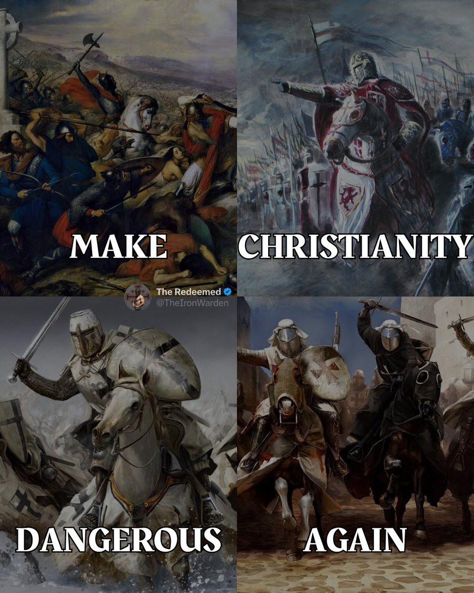 TheIronWarden's tweet image. ✠ UNYIELDING FAITH ✠

Be unwavering in the Christian faith—unyielding in devotion, resolute in virtue, steadfast in truth.
Stand as a warrior of the spirit and a defender of righteousness, opposing the evils of the world not with chaos, but with holiness, discipline and light.…