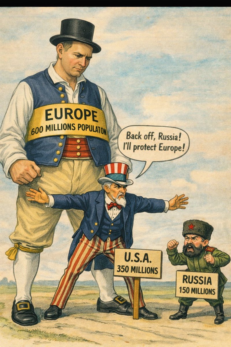 600 million Europeans ask 350 million Americans to protect them from 150 million Russians.

Europe is a sleeping giant. 🇪🇺
