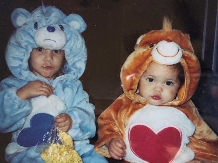 Jennadrought's tweet image. baby jenna as a carebear 😭