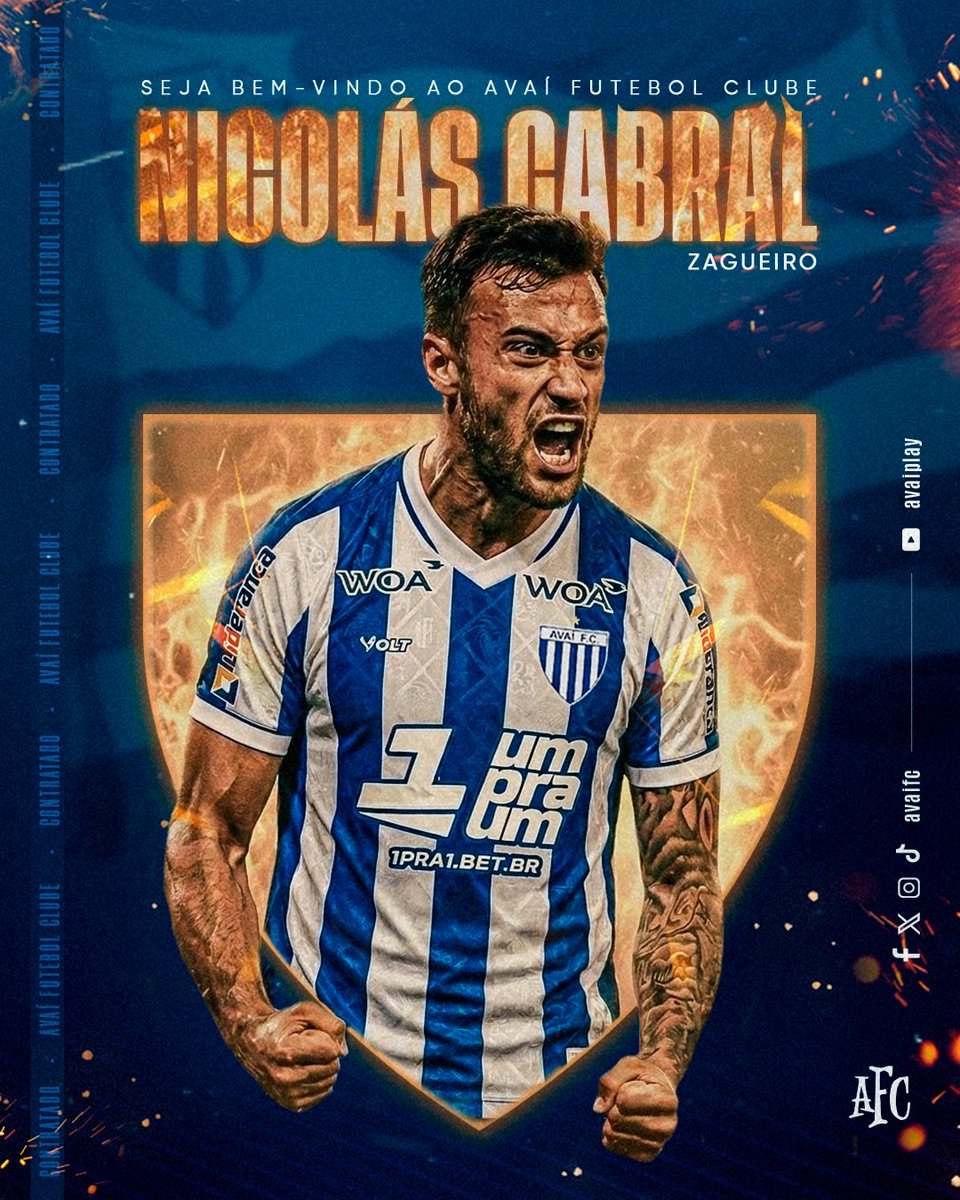 AvaiFC's tweet image. 🇦🇷 O zagueiro Nicolás Cabral é o novo reforço Avaiano!

Argentino de 26 anos e 1,88m, é o novo reforço da defesa Avaiana. 

Esteve nas últimas três temporadas no futebol no Liverpool Montevideo. 

O contrato vai até 30/11/2026.

Seja bem-vindo ao Maior do Estado!

#TodosPeloAvaí
