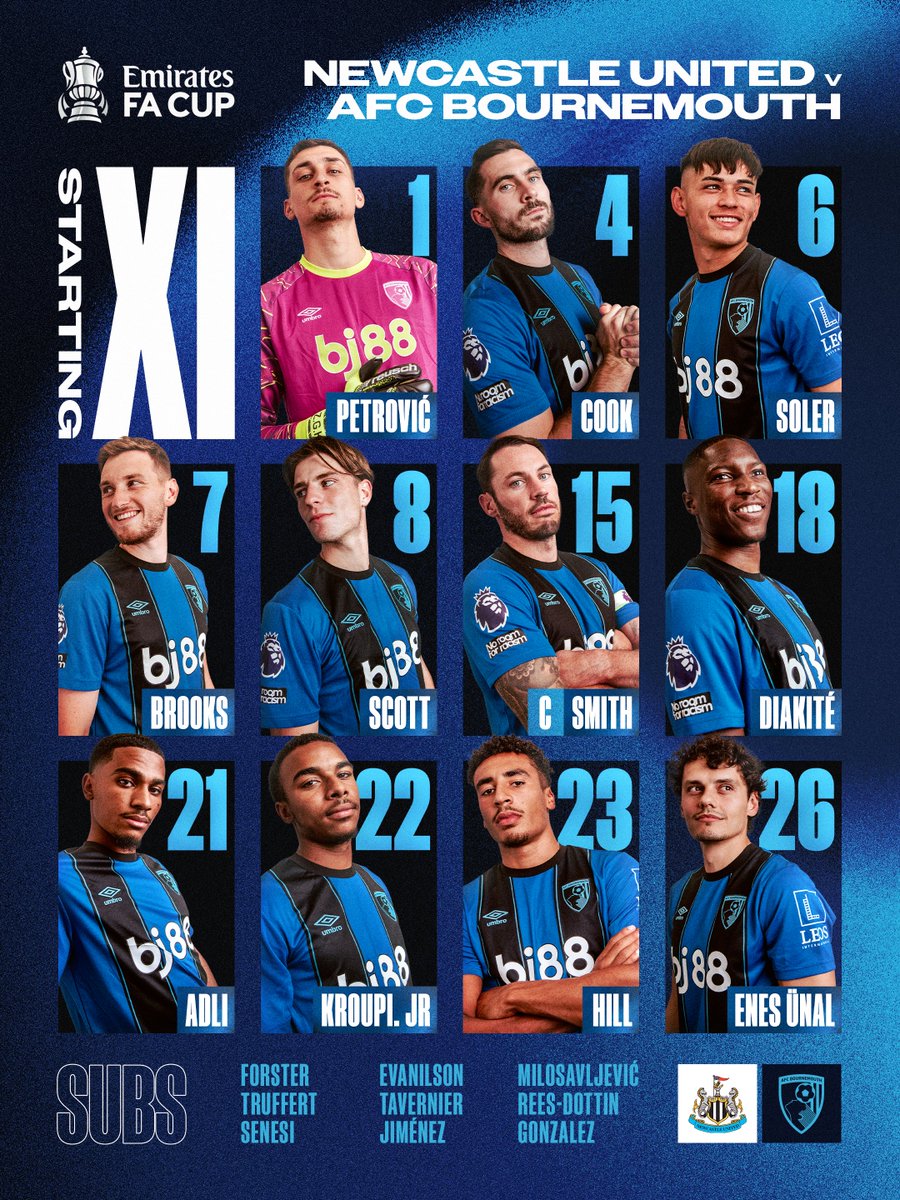 Your #afcb team for the <a href="/EmiratesFACup/">Emirates FA Cup</a> third round 👊