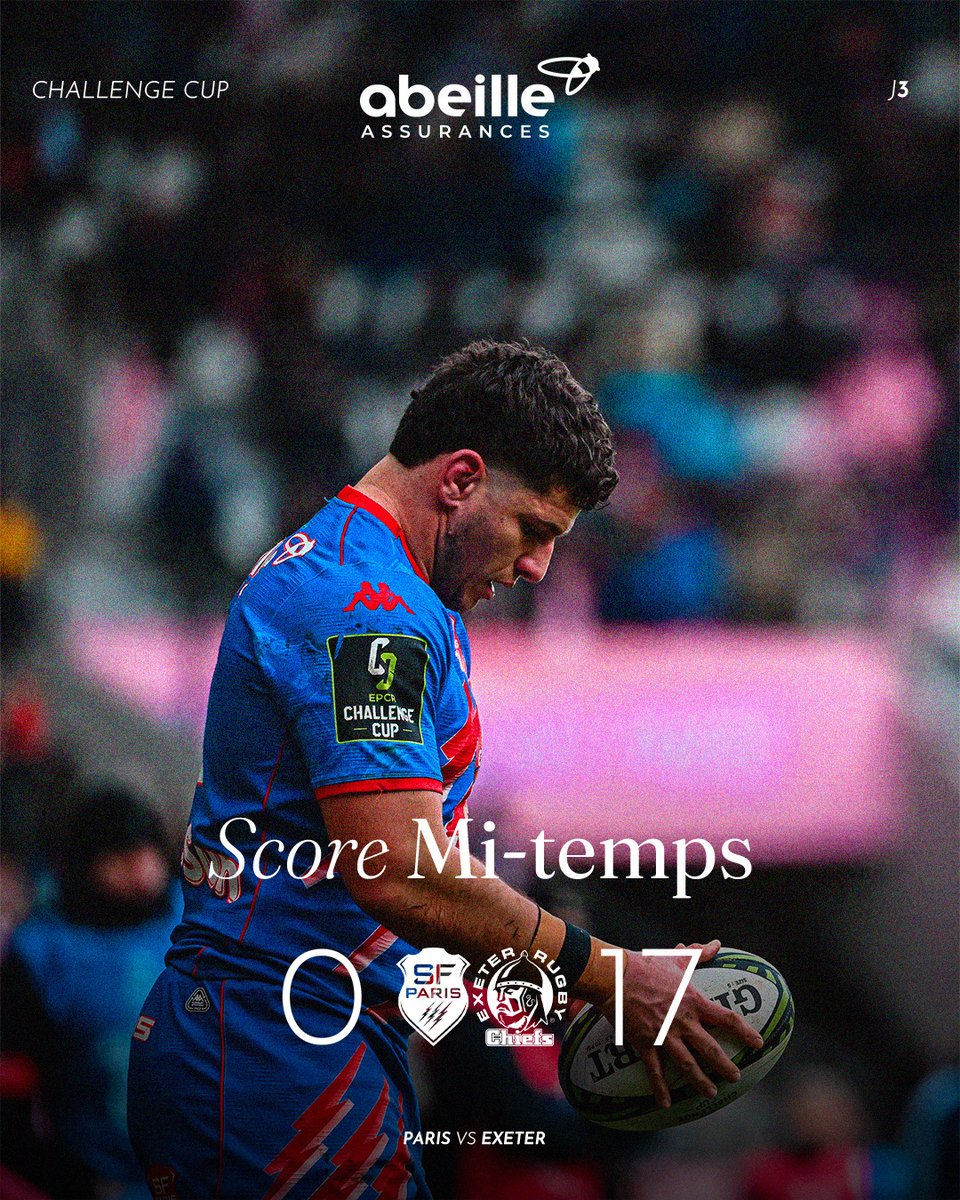 SFParisRugby's tweet photo. ⏸️ 𝗠𝗜-𝗧𝗘𝗠𝗣𝗦

Première période en faveur des anglais. https://t.co/DAsIRxRPgU