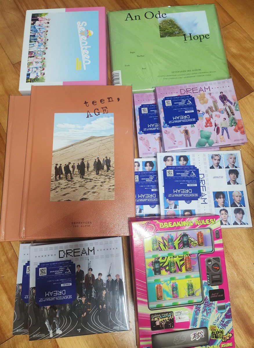 yanggdo4's tweet photo. 세븐틴 엔시티 드림 개봉 앨범 양도
seventeen nct dream album opened

포카 및 포스터 등 구성품 일부 없음
no poca poster

11장 일괄 0.4
all 0.4

택배+0.4
shipping fee +0.4 https://t.co/7Im8QuQhBi