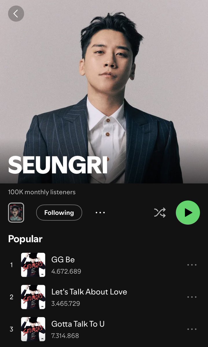seungristation's tweet photo. 🎉 100K monthly listeners 🎉

Let’s keep Seungri’s music alive! 🐼🎧
Join our daily live streaming of Seungri’s songs on Stationhead 💙
https://t.co/G22L2frSrI
#SEUNGRI https://t.co/oHEjVHXTtE