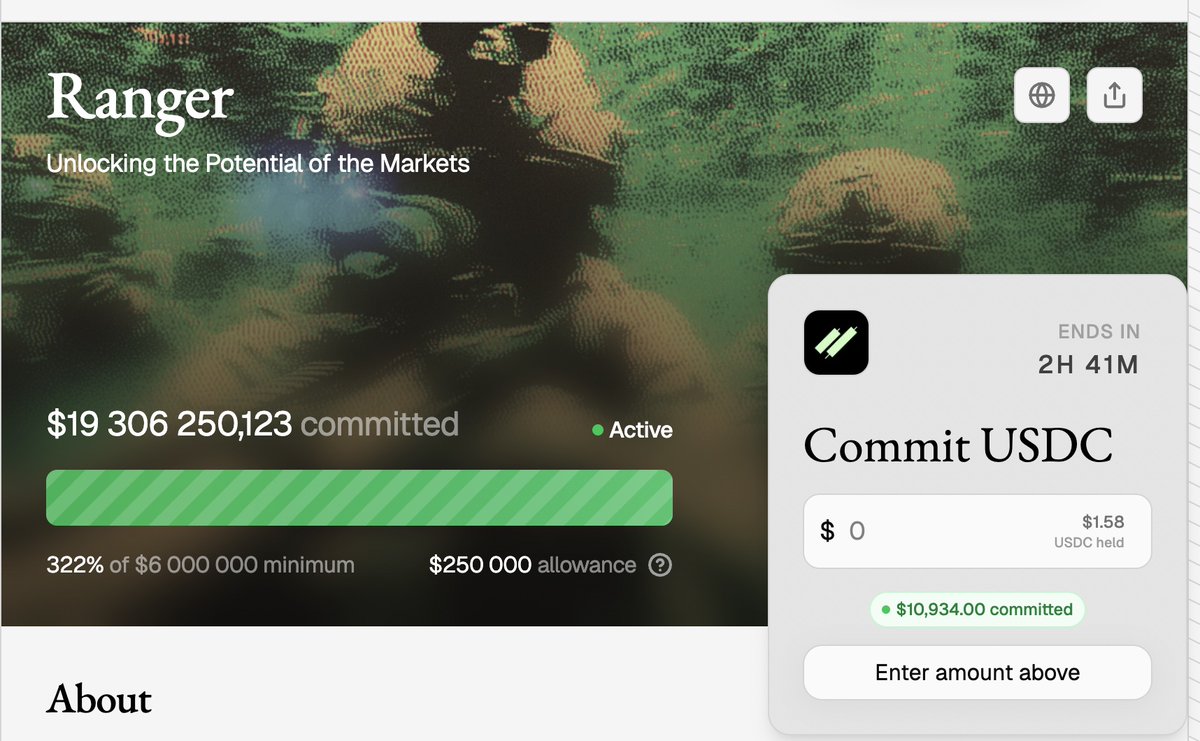 Podobno bessa i nikt nie inwestuje.
Prawie 20 mln $ zebrane na ICO Ranger Finance na MetaDao 
Dajcie znać czy działacie? 

Listing $RNGR na MEXC o 18.00 czasu PL

Z okazji tego listingu i ICO mamy dla Was BONUS

Jeśli bierzesz udział w ICO $RNGR i zrobisz depozyty na MEXC i