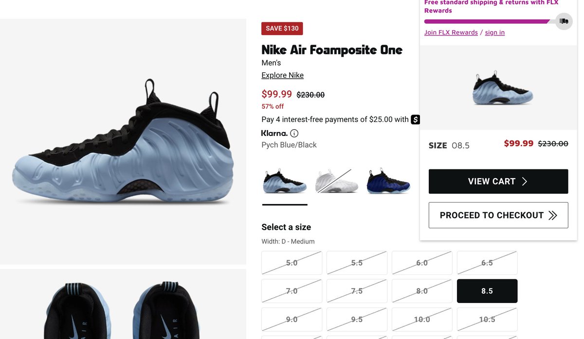 Good Price $99.99 Size 8.5 Nike Air Foamposite One ‘Psychic Blue’ @ Foot Locker #AD 

>>mavely.app.link/e/Bn5bmvhExUb