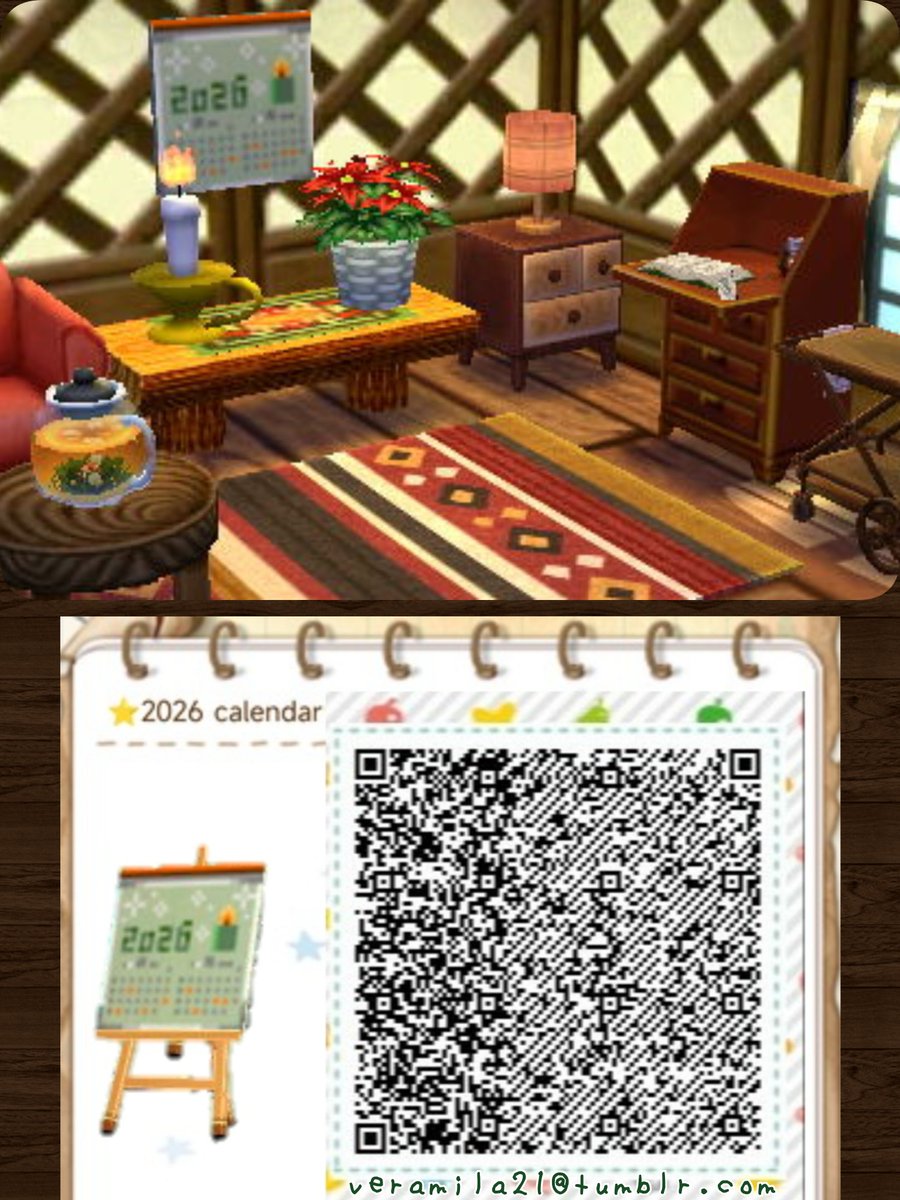 Another calendar for 2026 for all your scheduling needs this year. 

Can also be used with new Horizons 🎶 using the #Nintendo switch app. 

#どうぶつの森 #AnimalCrossing #acnl #achhd #qrcode #animalcrossingnewhorizons