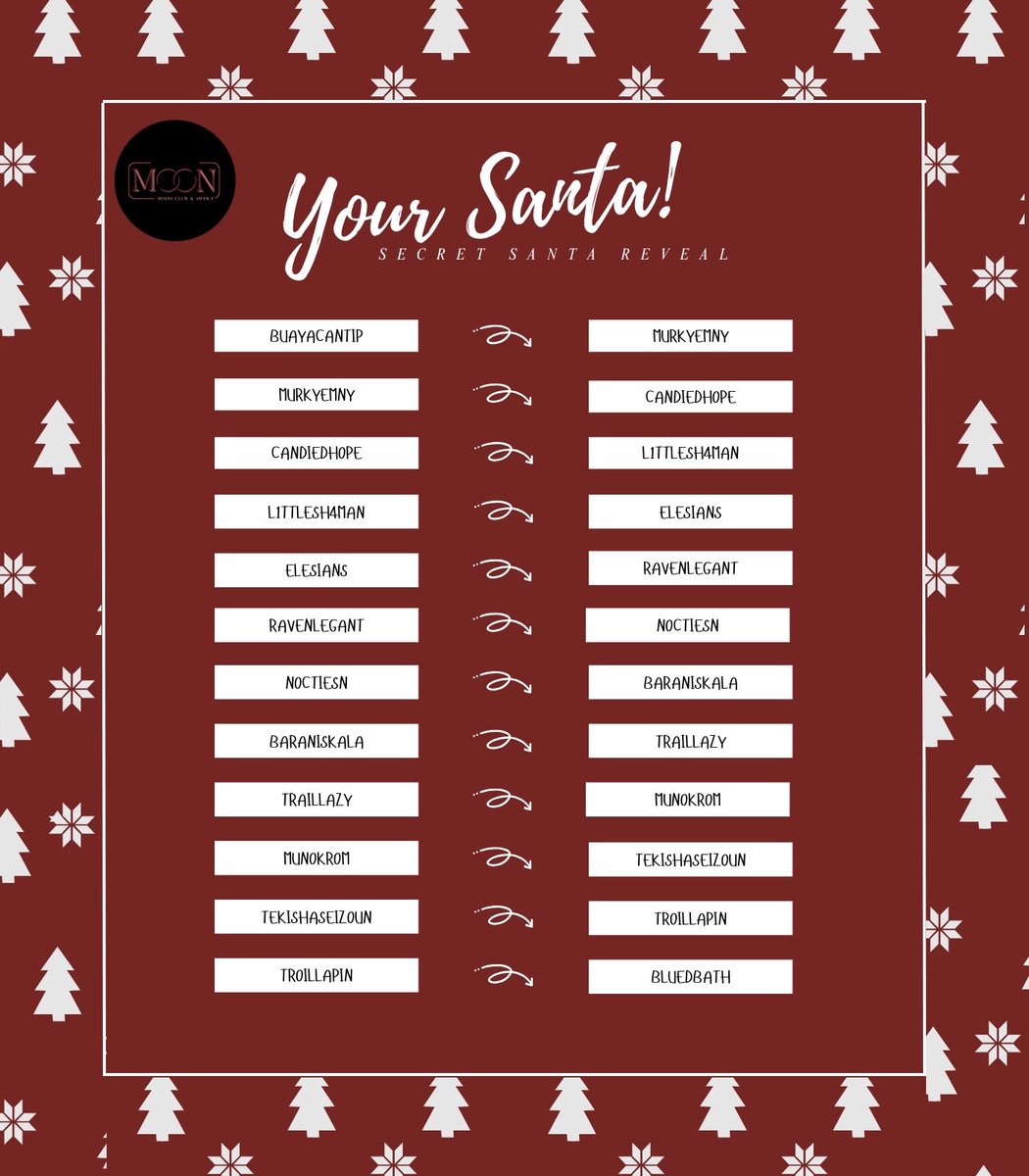 moonoffices's tweet image. ⠀⠀        
 ️️▎ 𝗦𝗘𝗖𝗥𝗘𝗧 𝗦𝗔𝗡𝗧𝗔 𝗥𝗘𝗩𝗘𝗔𝗟. 🧑‍🎄
⠀⠀