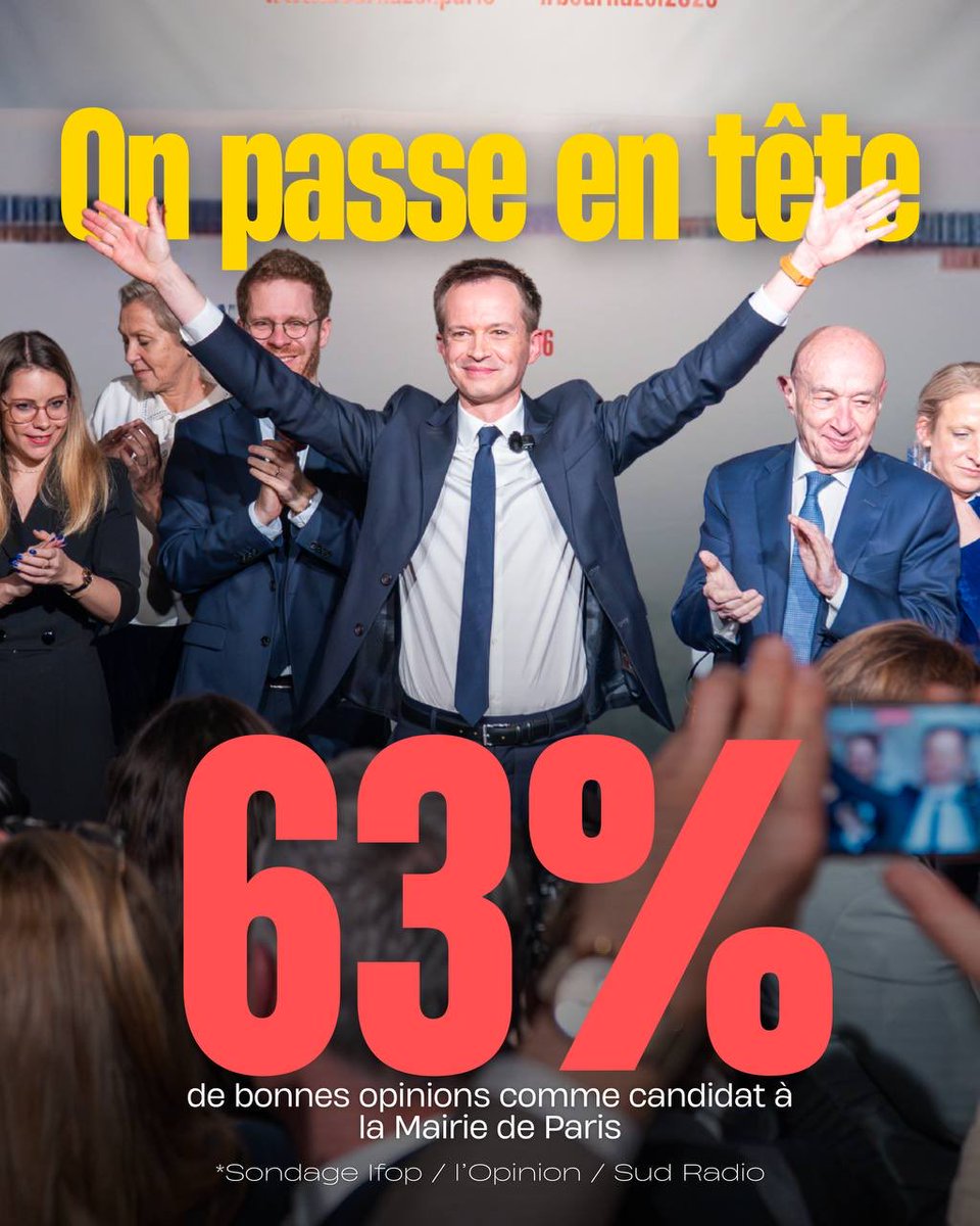 OPonsoye's tweet image. La dynamique est enclenchée ! Ce sont les parisiens à l’#ifop qui le disent. Tout comme dans les échanges dans la rue. #bournazel2026 #renaissance #HorizonsParis #MunicipalesParis2026