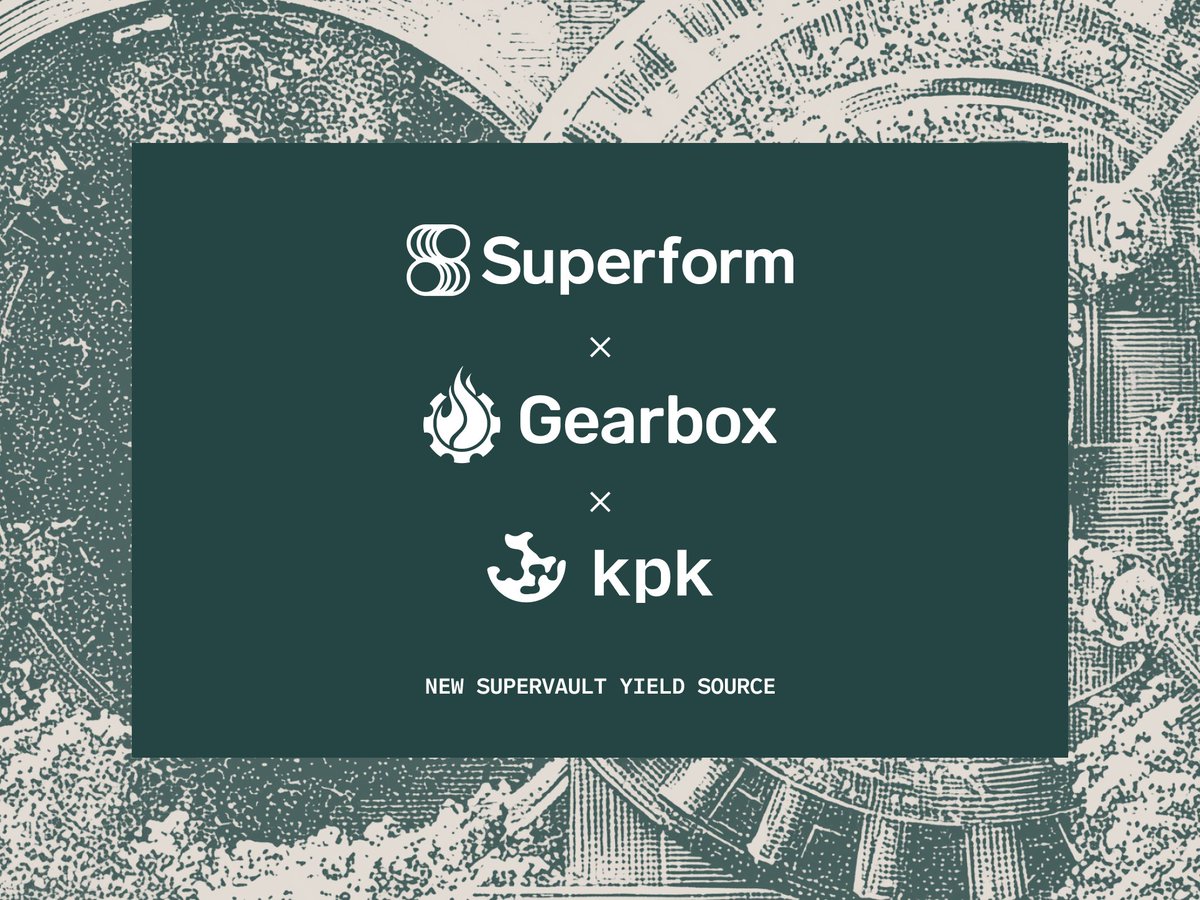 SuperVaults by @superformxyz 에서 지원하는 $BTC $ETH $USDC 전체 풀 예치작업 완료. 이제 남은 것은  $UP 토큰 TGE 뿐 kpk 가 Gearbox Protocol 에 큐레이션한 kpkWETH가 SuperWETH의 일드 소스로  추가되었고 비중은 40%