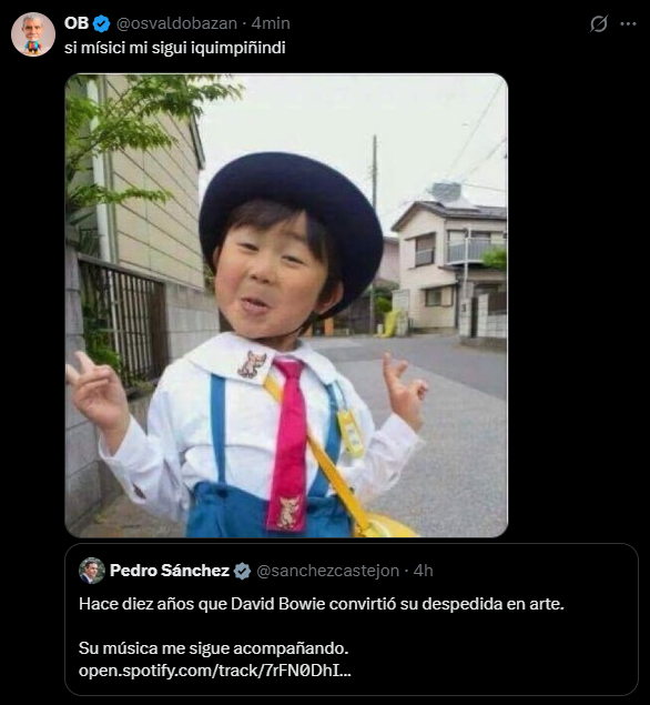 Me encanta que Bazan no se de cuenta que lo boludo que queda contestando asi, pensando que todo lo que pone Sanchez esta mal, que todo tienen que ser motivo de comentario o contestación por su parte y por lo tanto mostrando que carece de argumentos.