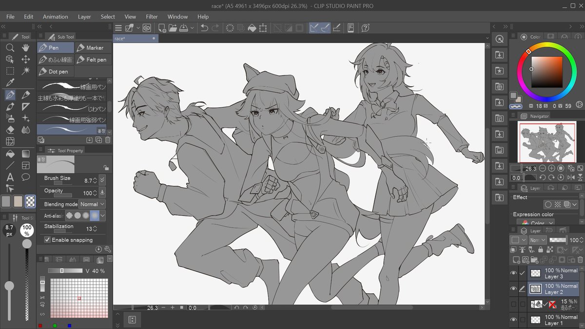 yunisdead's tweet image. Drawing the shotgun trio #Strinova #StrinovaFanart