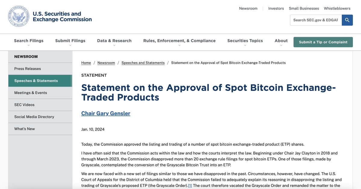 2 years ago, the industry changed forever with the approval of 11 Spot Bitcoin ETFs.

In a nail biting 3-2 vote, Gary Gensler casted the deciding vote whilst stating, 'We did not approve or endorse Bitcoin'.

To this day the ETFs hold over 6% of supply and created $2T in volume.