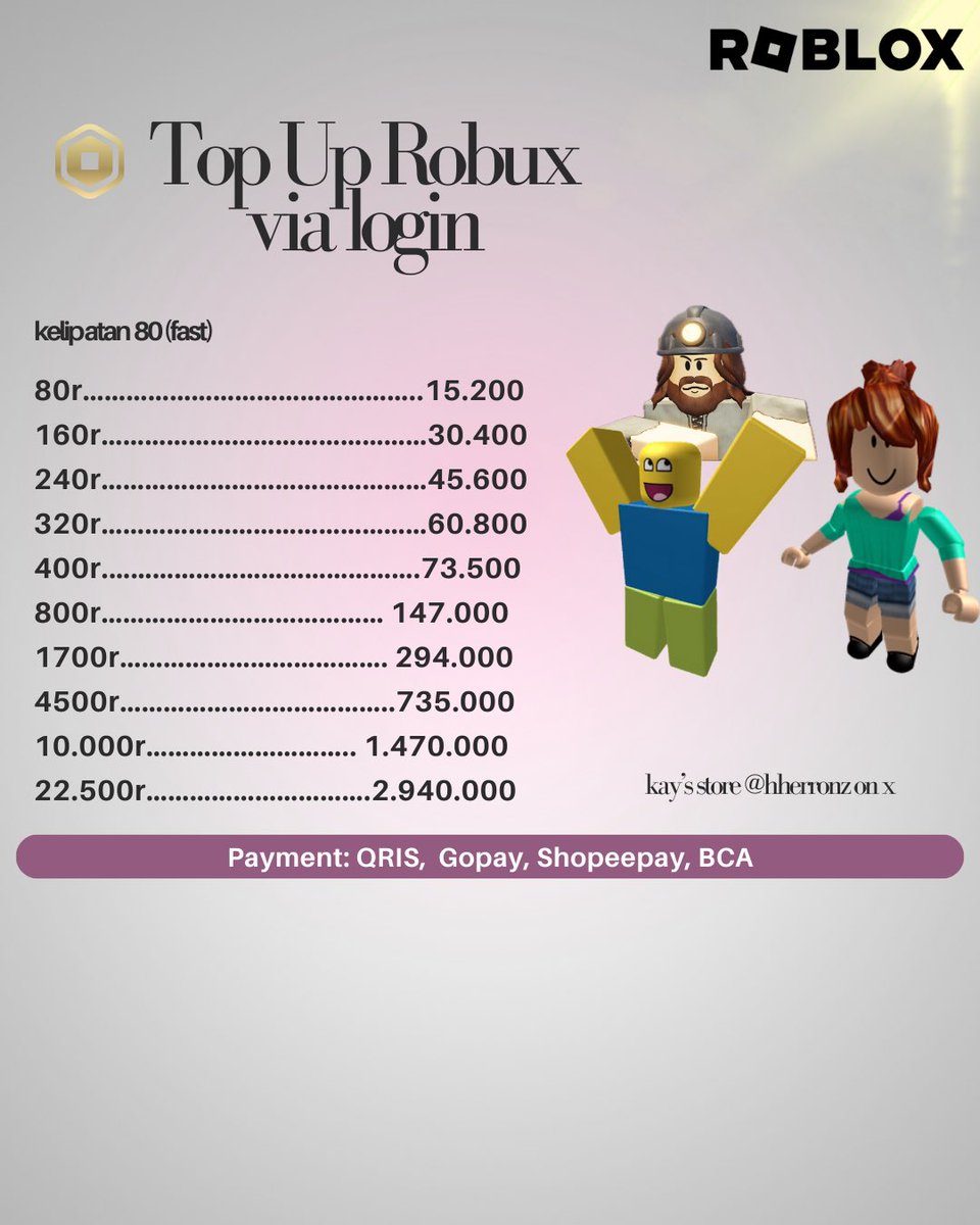 KAY | OPEN TOP UP ROBUX tweet media