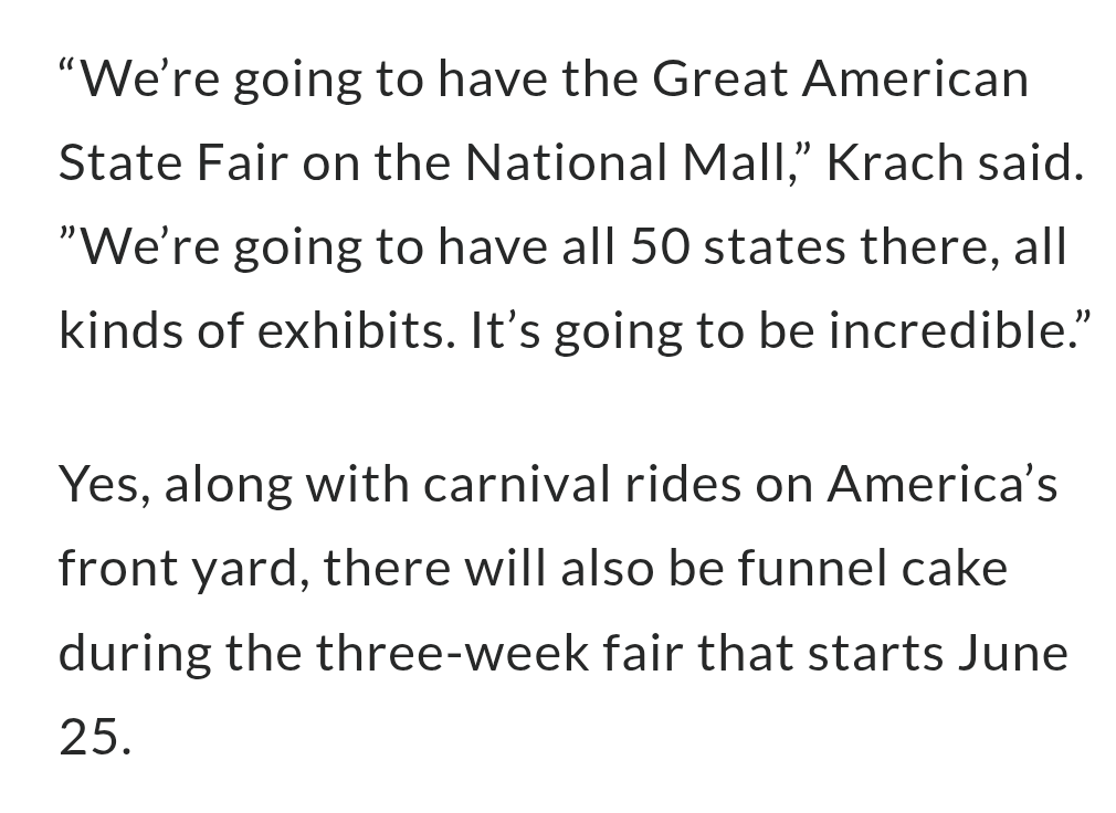 eat_dc's tweet image. As part of the @America250 celebrations, there will be a Great American State Fair on the National Mall June 25-July 10 with pavilions for every state and territory. I hope they bring state fair fare from around the country.