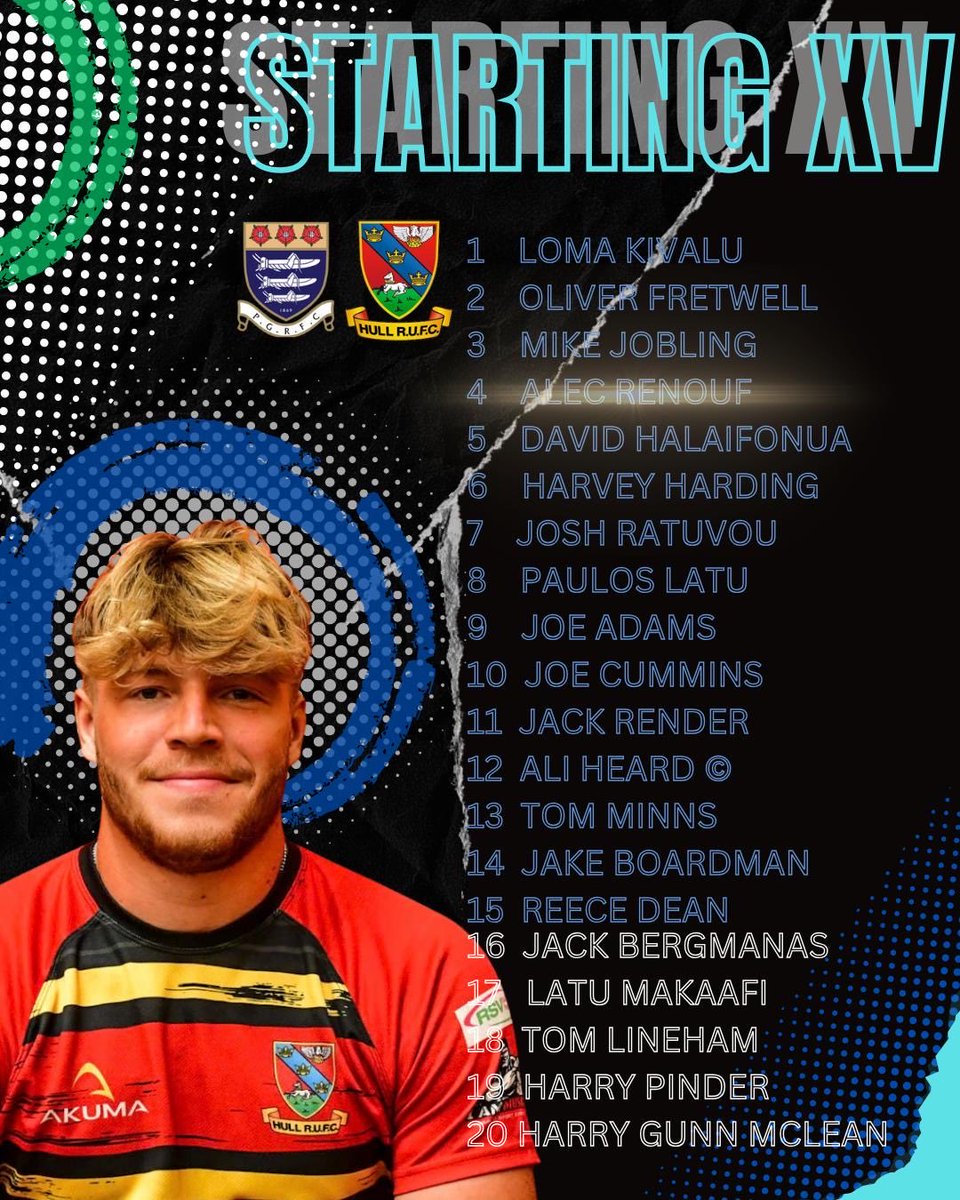 hullrugbyunion's tweet image. Here’s our team to face Preston Grasshoppers. Kick off 2.30 pm 🏉