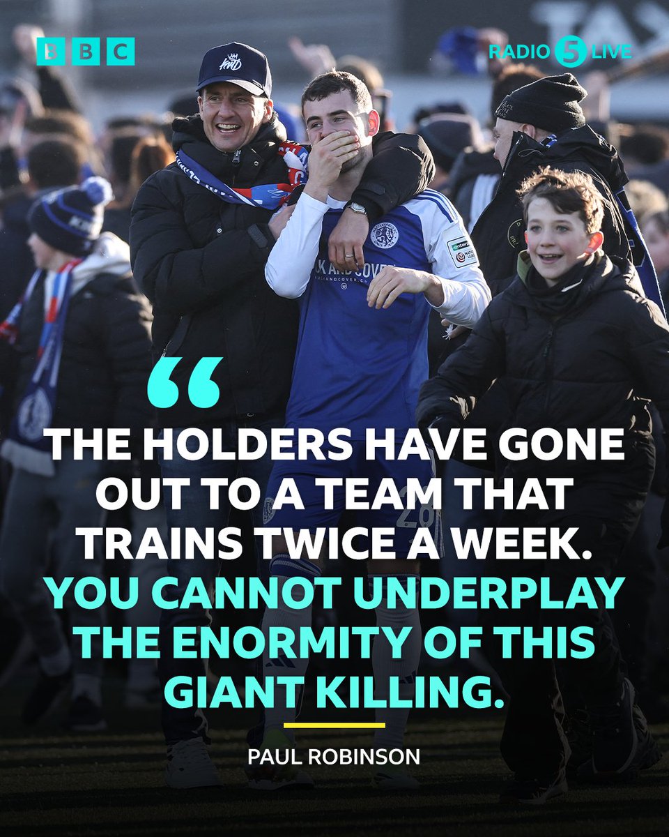 5liveSport's tweet image. The biggest shock in FA Cup history 🤯🏆

Sixth-tier Macclesfield knock out holders Crystal Palace 😮

📻 bbc.co.uk/5live
#BBCFootball #FACup