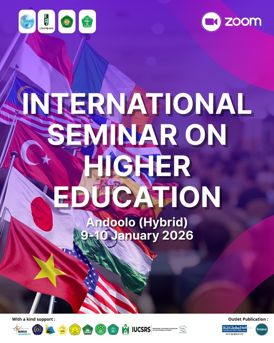 Alhamdulillah ISHE 2026 already closed. Two days seminars in connecting topics of higher education. 7 countries of keynote speakers and dozen universities from Indonesia. Thank you every one. Thank you LTMI PBHMI. #seaam #ltmipbhmi