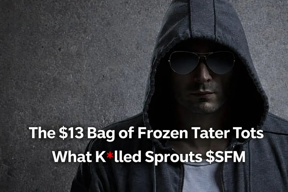 I'm at an underground bunker at a secure location as I'm typing this. I recently went 'undercover' at a Sprouts Farmers Market $SFM to dig into wtf is wrong with their stock. Subscribe below to get my article that will be published late tonight 👇
tradeatyourownrisk.substack.com/about