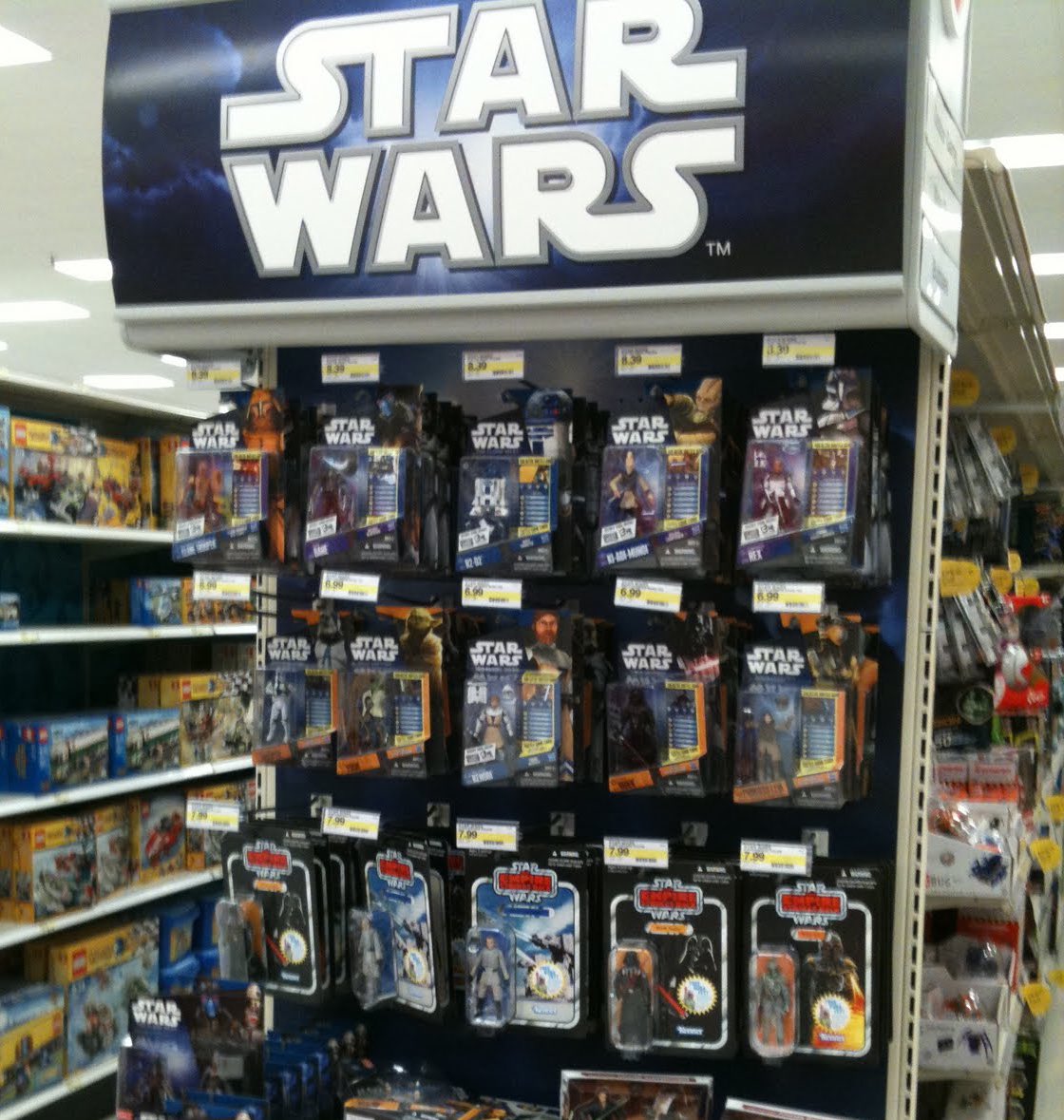jtimsuggs's tweet image. Forever nostalgic for the Star Wars toy aisle from 2008-2014. Wish that shelves would still be this packed with figures today.
