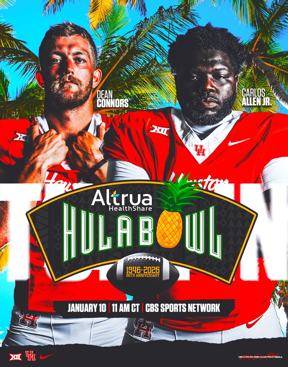 Good luck to our guys <a href="/deanconn0rs/">Dean Connors</a> and <a href="/carlosallen51/">Carlos “CEO" Allen Jr</a> in the <a href="/Hula_Bowl/">Hula Bowl</a> today!

⏰ 11 AM CT
📺 CBS Sports Network