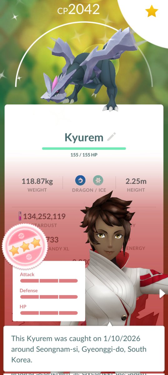 FillainPoGo's tweet image. Shundo Kyurem, and it came with Glaciate too!

#shundo #PokemonGO