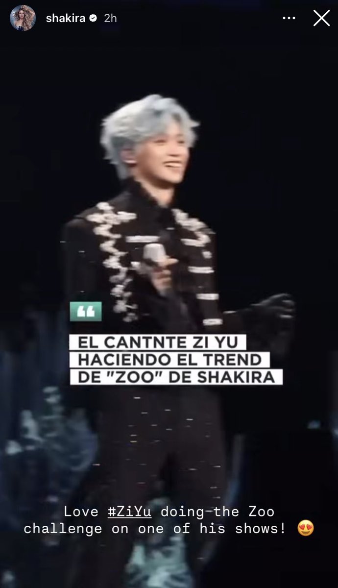 what in the helly??! ziyu on shakira’s instagram story 😭

“Love #ZiYu doing the Zoo challenge on one of his shows! 😍”

#ziyu #梓渝