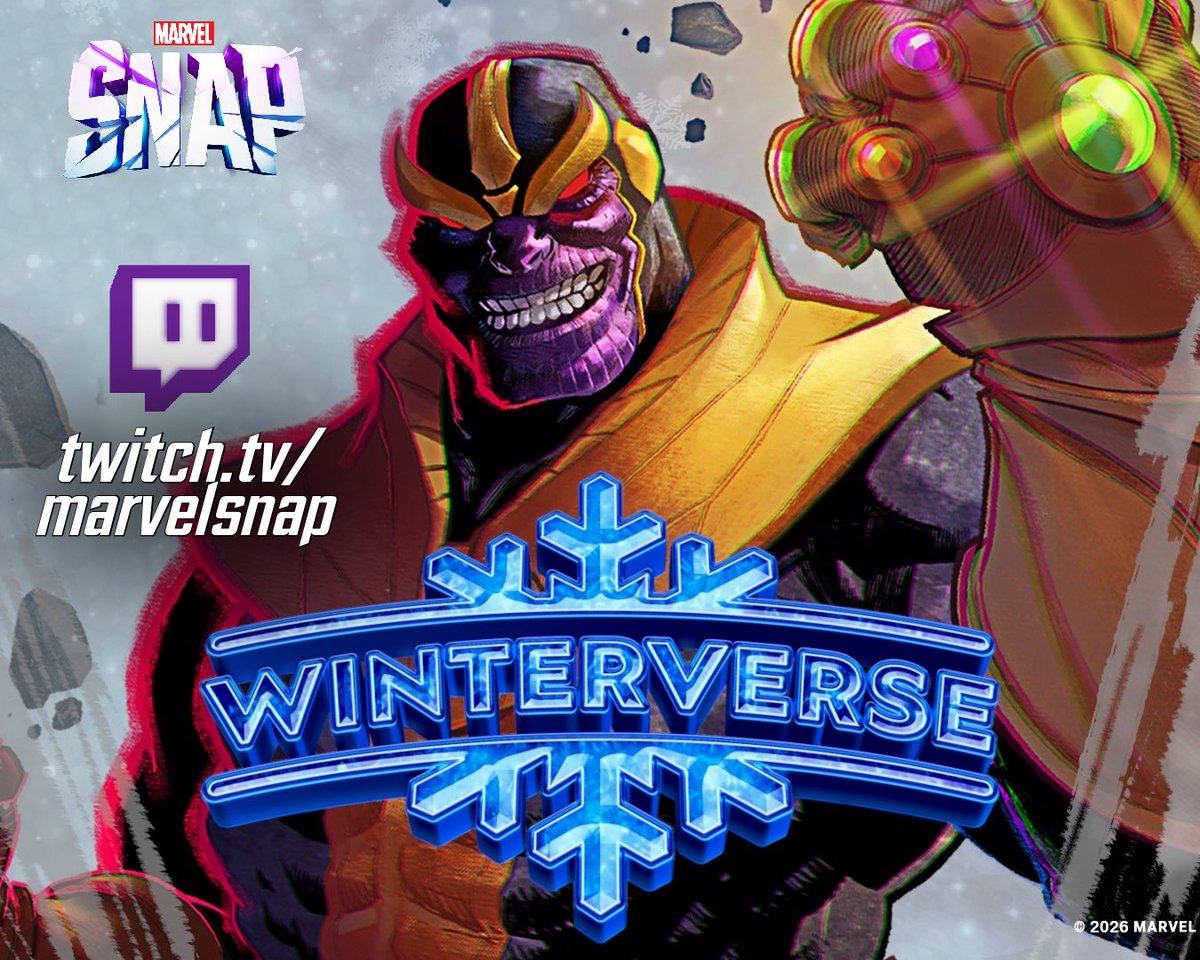 ❄️🧊 SNOWBALL SHOWDOWN IS LIVE 🧊❄️

Come by and watch as we dive into MARVEL SNAP!

❄️ Snowballs are flying and cubes are on the line ❄️ 

twitch.tv/marvelsnap