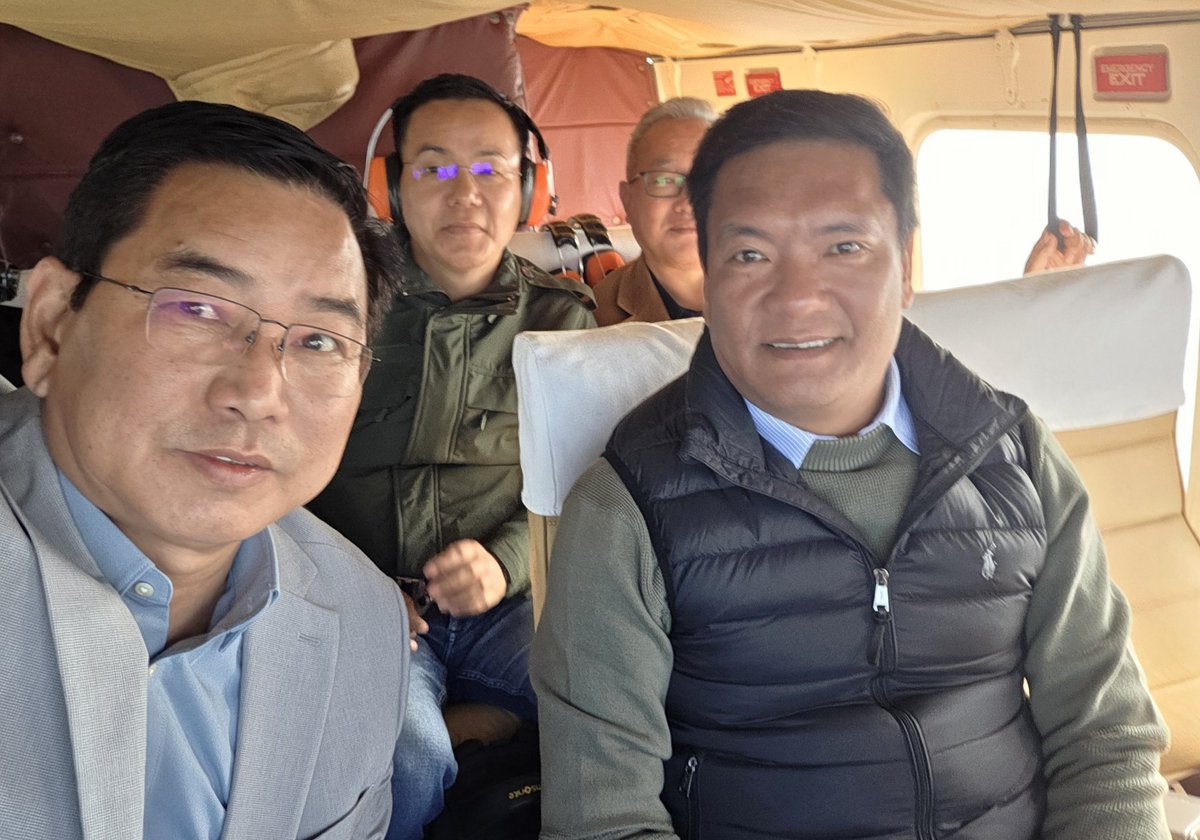 A selfie on air (Chopper) with Hon'ble Chief Minister sir....