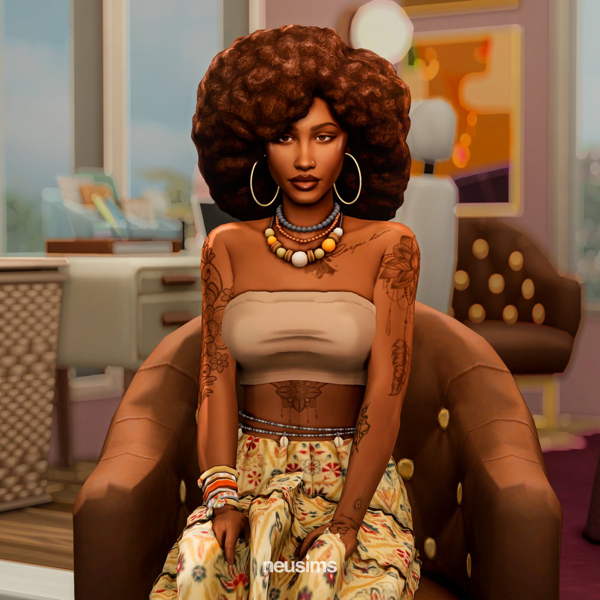 NEUSIMS_'s tweet photo. new apartment in nordhaven, going to fill up these units tonight on stream! meet the first sim, Solana Shakur! https://t.co/SmW9wIVyRT