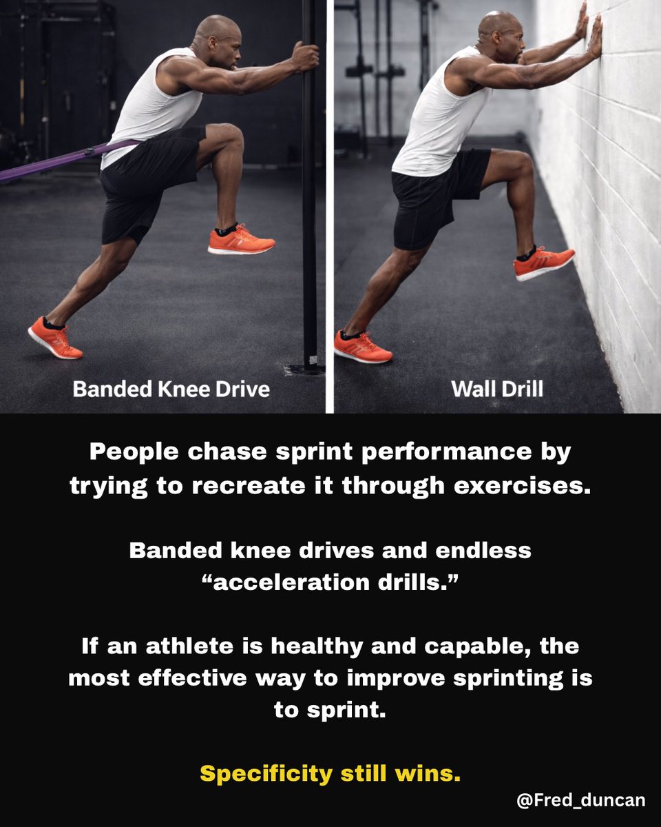 A lot of “acceleration drills” exist because sprinting is hard to coach, hard to dose and easy to mess up.

So we replace it with sprint looking proxies.

The issue is that proxies don’t carry the same constraints…ground contacts, velocities, coordination, or intent.

Drills