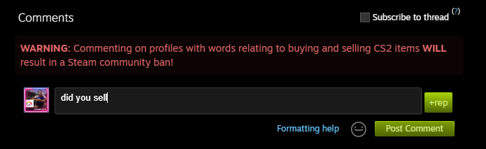 slimecrazzy's tweet photo. is anyone else getting this when leaving comments under profiles or is my browser trippin. only on web mode steam not in the app https://t.co/HdW149Vszc