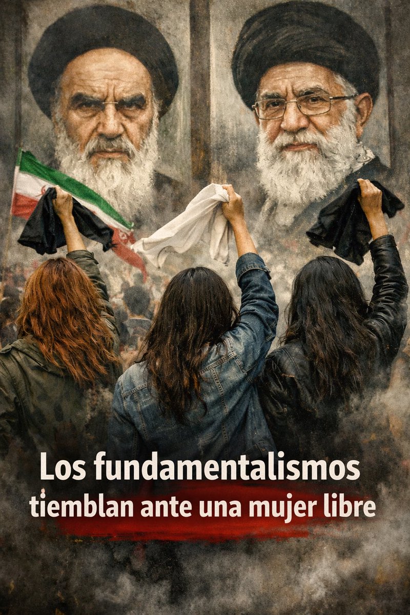 Connygf's tweet photo. #IranRevolution2026 #IranProtests Las mujeres iraníes están haciendo lo impensable: desafiando un sistema construido sobre el miedo, el control y el fundamentalismo. No luchan solo por ellas.
Luchan por una idea peligrosa para muchos: la libertad. https://t.co/wS2YFLVMvn