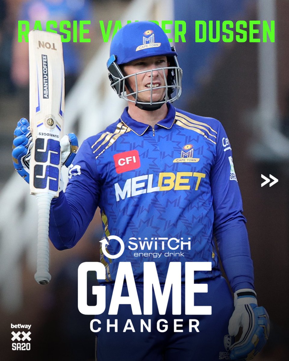 SA20_League's tweet image. While everyone else was playing checkers, Rassie was playing chess. ♟️ Today’s Switch Game Changer!
 #BetwaySA20 #JSKvMICT #WelcomeToIncredible