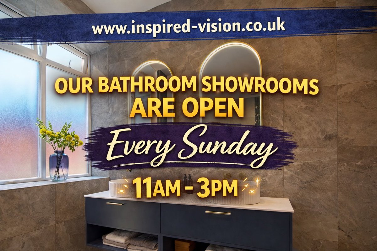 ✨ We’re Open Every Sunday! ✨
Thinking about a new bathroom? Come and get inspired in person.

Our luxury bathroom showrooms are open every Sunday from 11am–3pm, giving you the perfect chance to browse, plan, and chat with our friendly team at a relaxed pace.

📍 Visit us at:
•