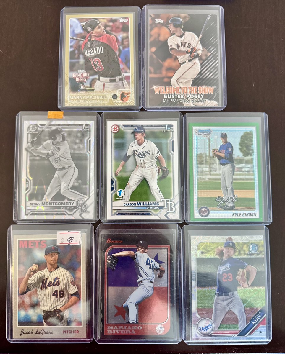 Randomly posting some cards - $1 PWE (up to 3)

3 for $2 (top row numbered, Degrom cloth)