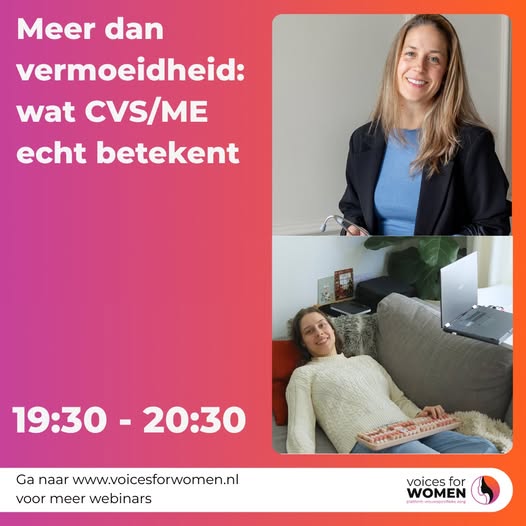 MMissingHolland's tweet image. 𝗚𝗿𝗮𝘁𝗶𝘀 𝘄𝗲𝗯𝗶𝗻𝗮𝗿 𝘃𝗮𝗻 𝗩𝗼𝗶𝗰𝗲𝘀 𝗳𝗼𝗿 𝗪𝗼𝗺𝗮𝗻 𝗼𝘃𝗲𝗿 𝗠𝗘/𝗖𝗩𝗦

Op maandag 12 januari organiseert Voices for Woman een webinar met het onderwerp:  Meer dan vermoeidheid: wat CVS/ME echt betekent.

𝗦𝗽𝗿𝗲𝗸𝗲𝗿𝘀
Ervaringsdeskundige Laure heeft ME en…