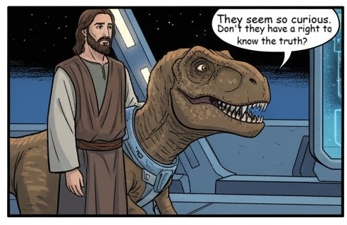 Majyckle's tweet image. A thread of Jesus in a UFO Cult Comics for your amusement. and i don't even get paid for this. 1 of 4 posts.